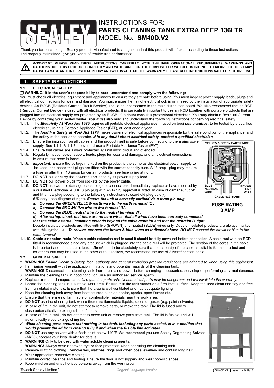 Sealey SM40D User Manual | 2 pages