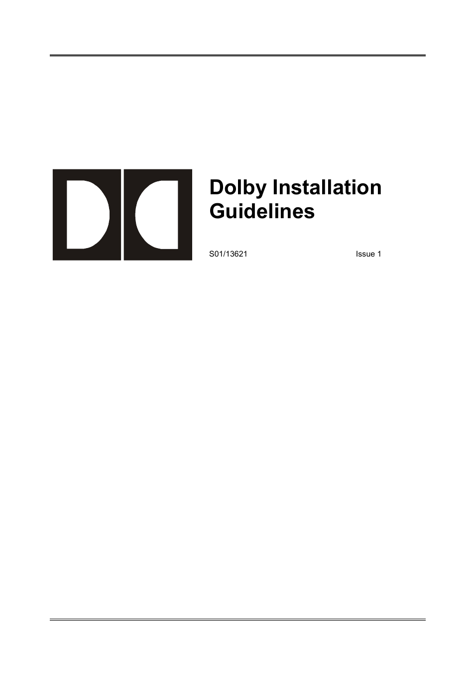 Dolby Laboratories S01/13621 User Manual | 40 pages