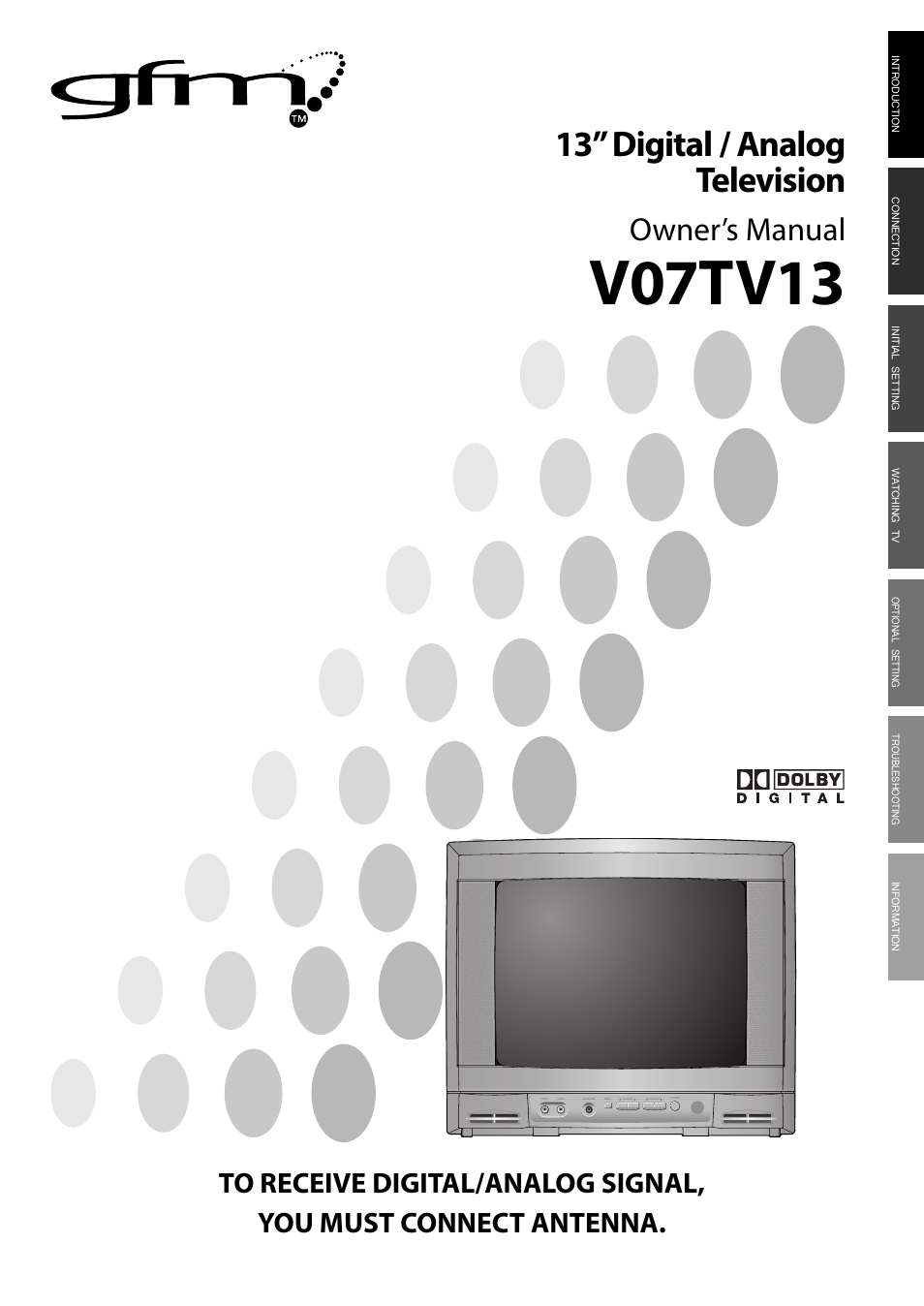 Dolby Laboratories V07TV13 User Manual | 24 pages