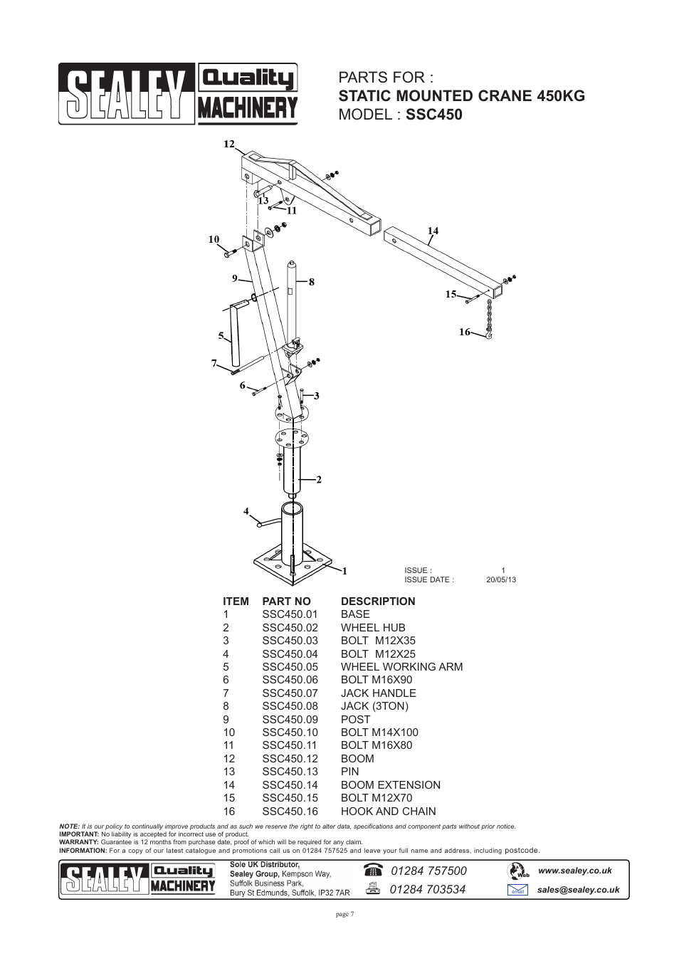 Sealey SSC450 User Manual | Page 7 / 8