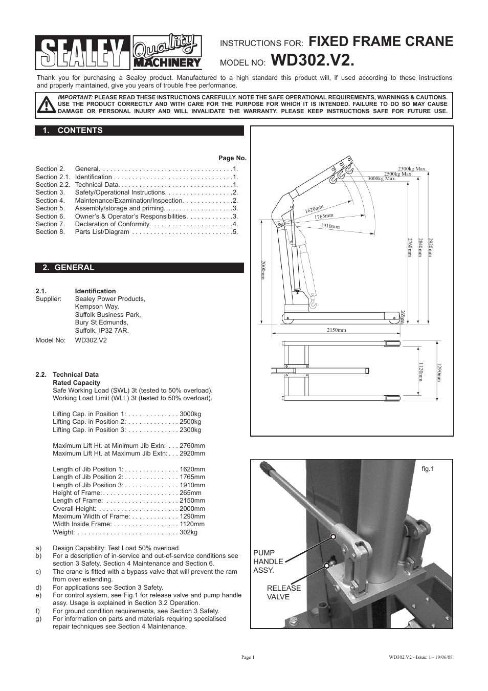 Sealey WD302 User Manual | 5 pages