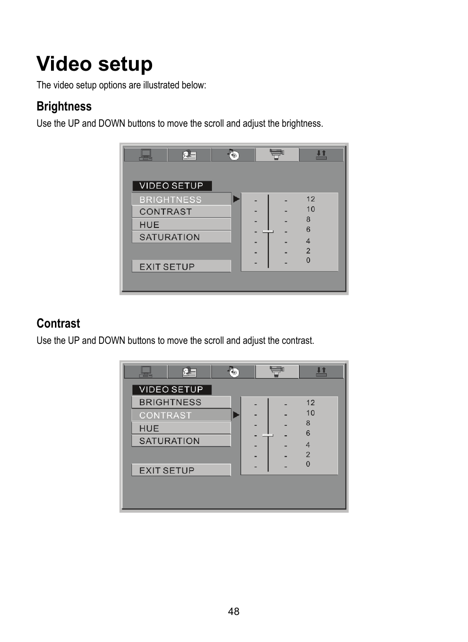 Video setup | Dolby Laboratories SDV-27 User Manual | Page 48 / 53