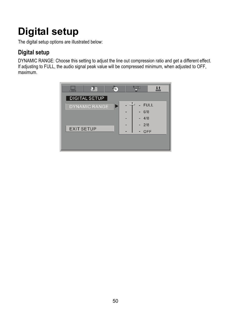 Digital setup | Dolby Laboratories SDV-27 User Manual | Page 50 / 53