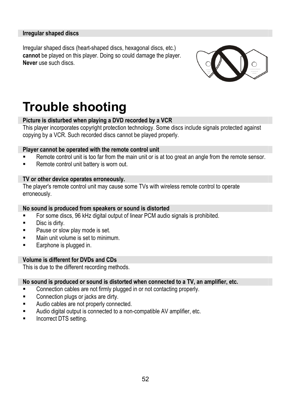 Trouble shooting | Dolby Laboratories SDV-27 User Manual | Page 52 / 53