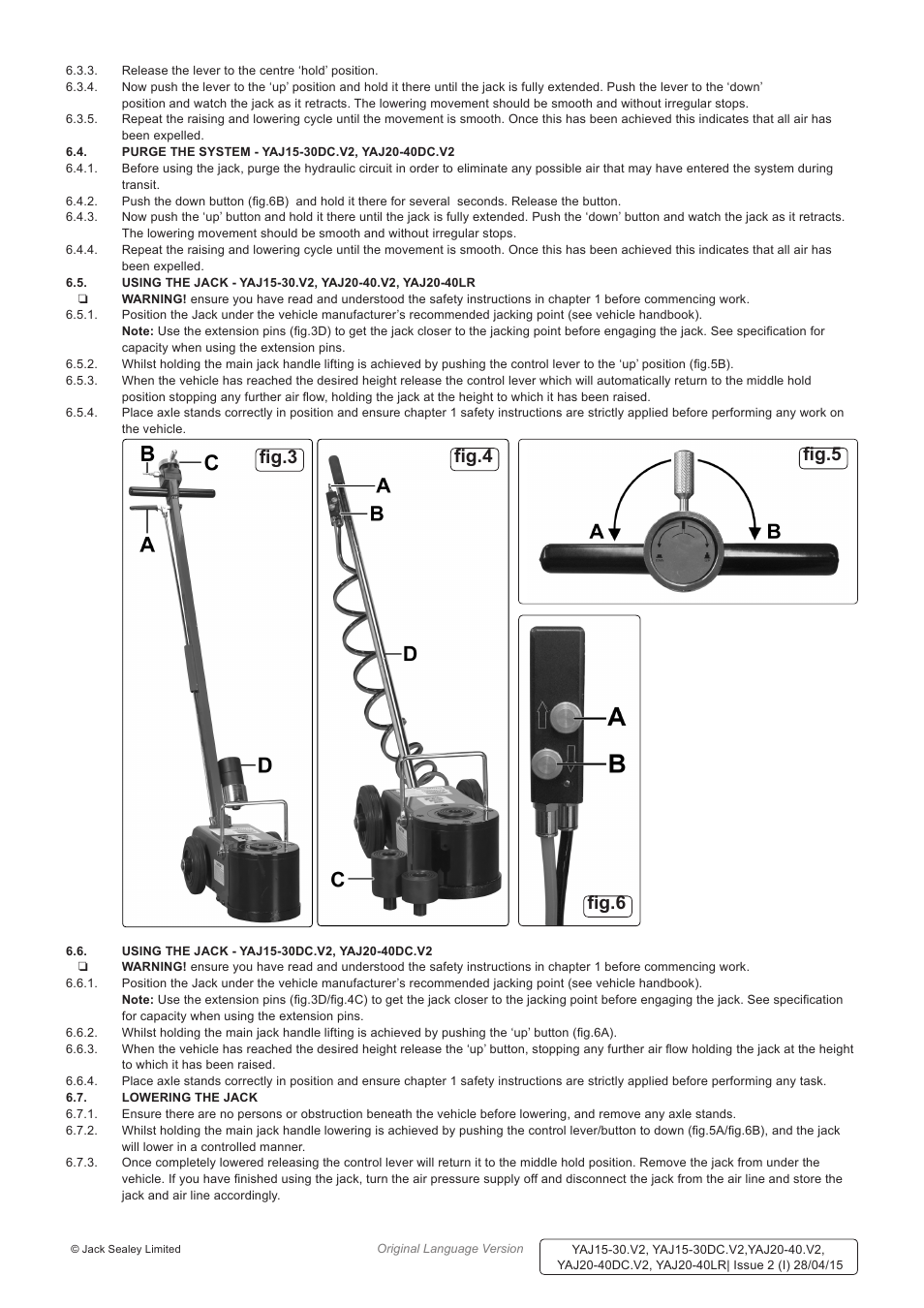 Fig.3 fig.4 fig.5 fig.6 | Sealey YAJ15-30 User Manual | Page 3 / 5