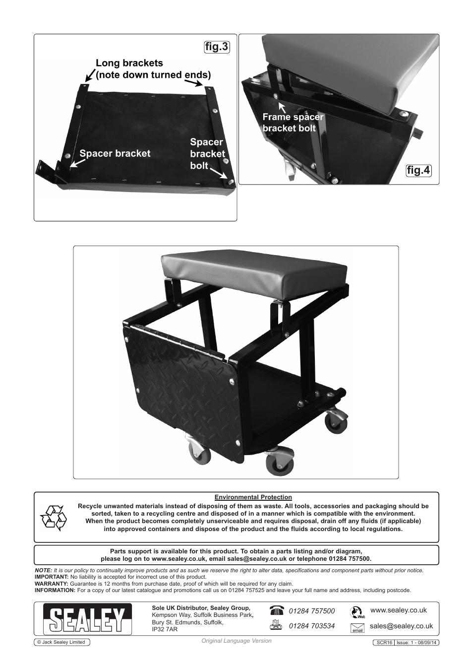 Fig.3 fig.4 | Sealey SCR16 User Manual | Page 2 / 2