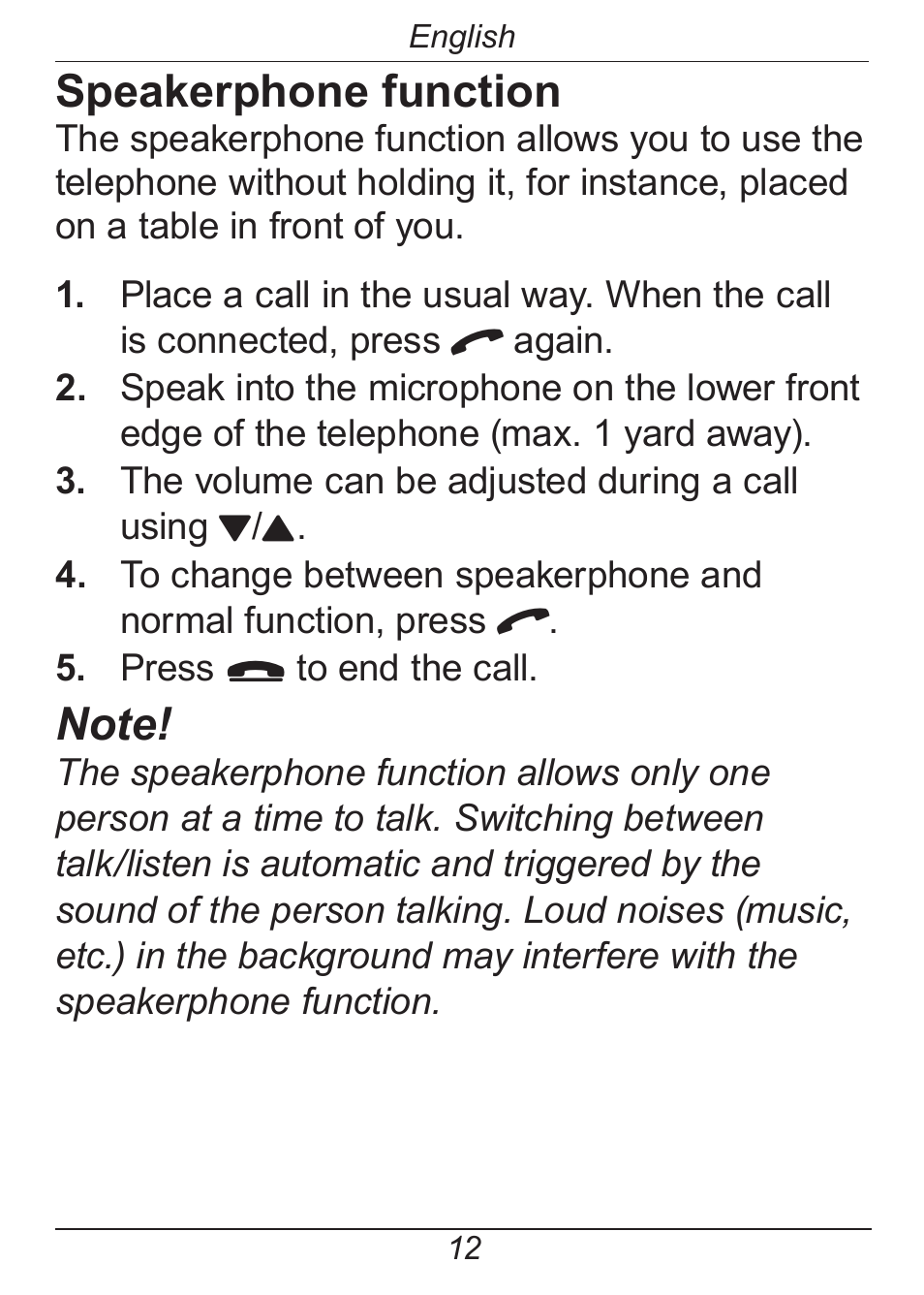Speakerphone function | Doro HANDLEPLUS 326I GSM User Manual | Page 17 / 92