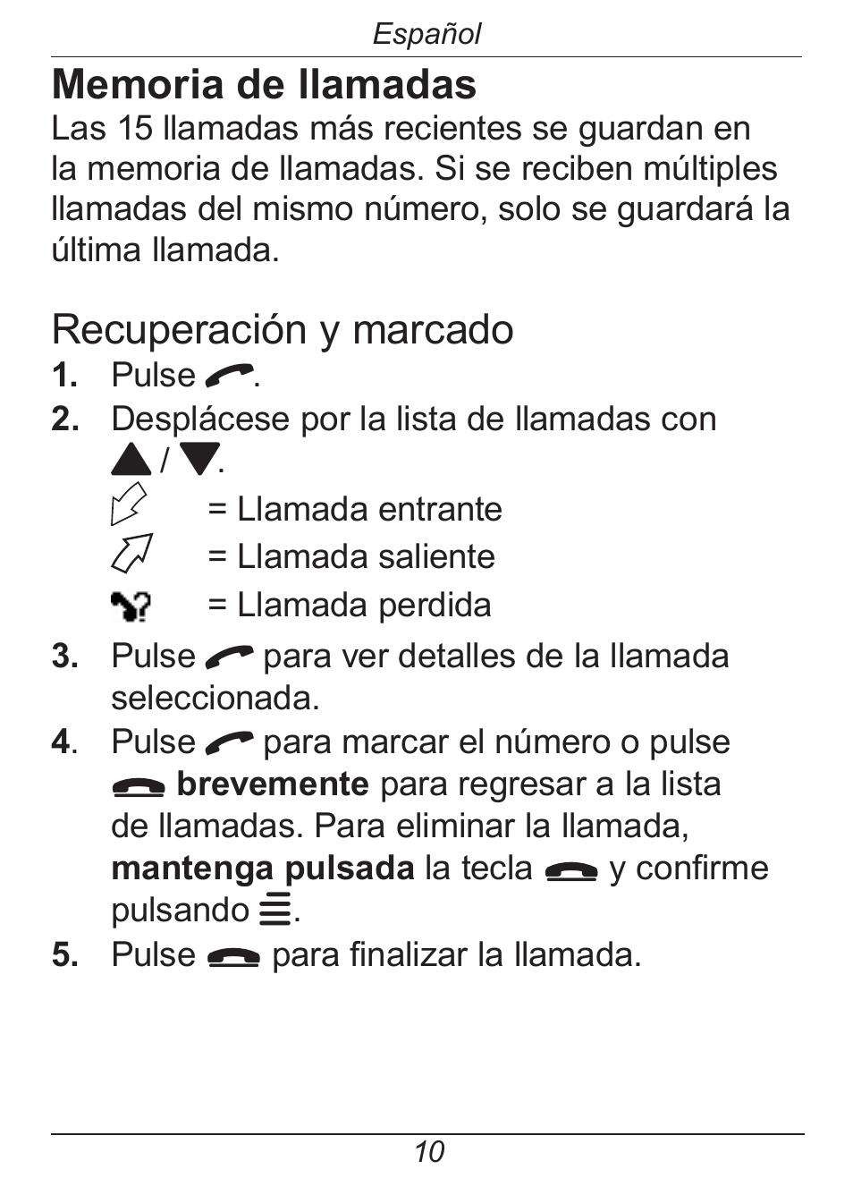 Recuperación y marcado | Doro HANDLEPLUS 326I GSM User Manual | Page 43 / 92