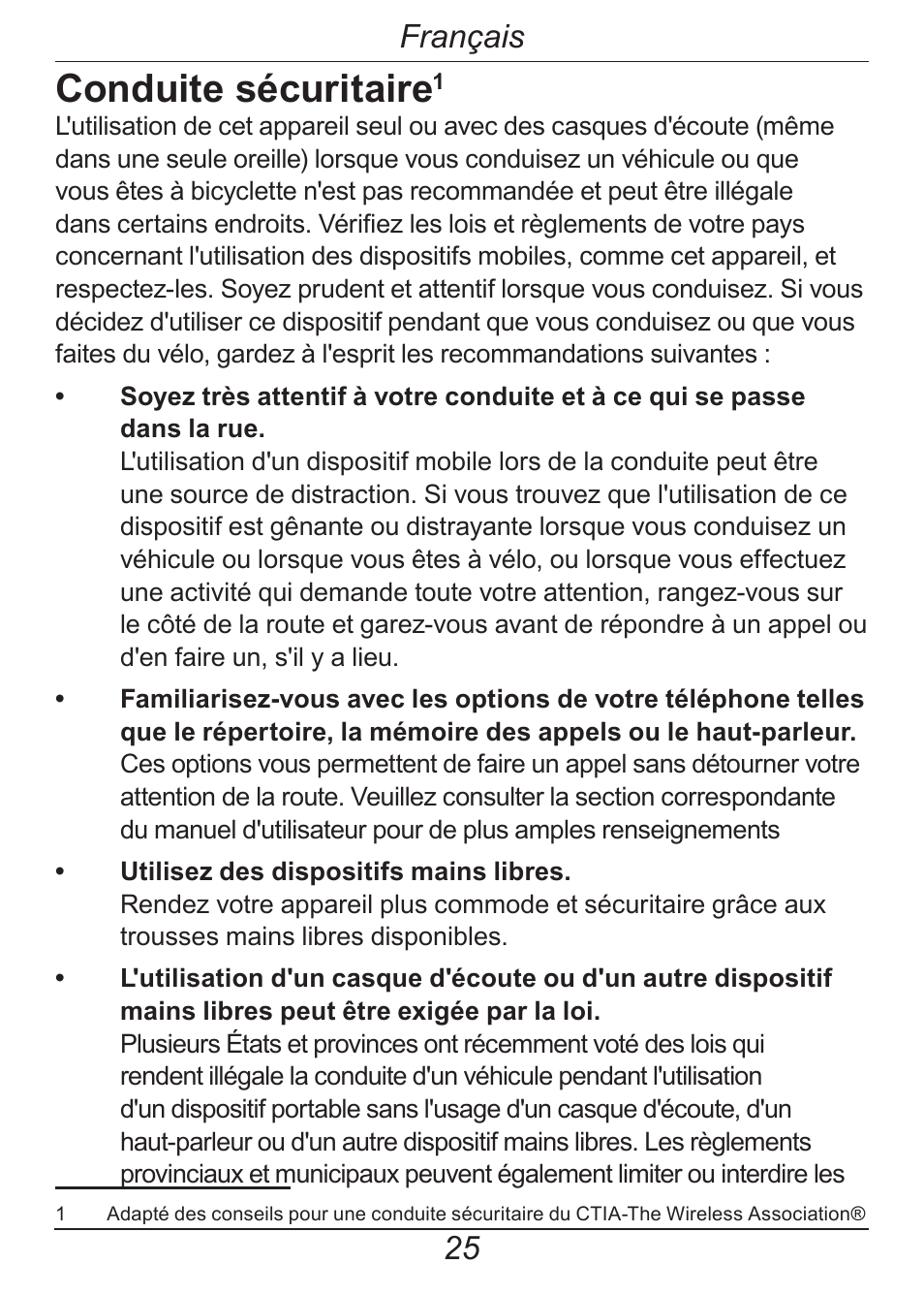 Conduite sécuritaire, Français | Doro HANDLEPLUS 326I GSM User Manual | Page 86 / 92