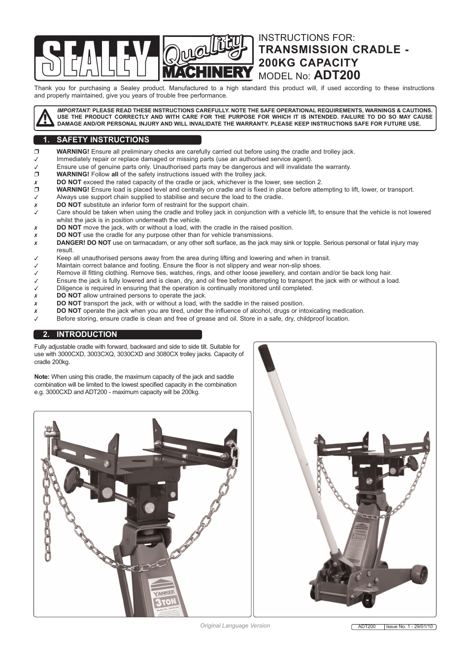 Sealey ADT200 User Manual | 2 pages