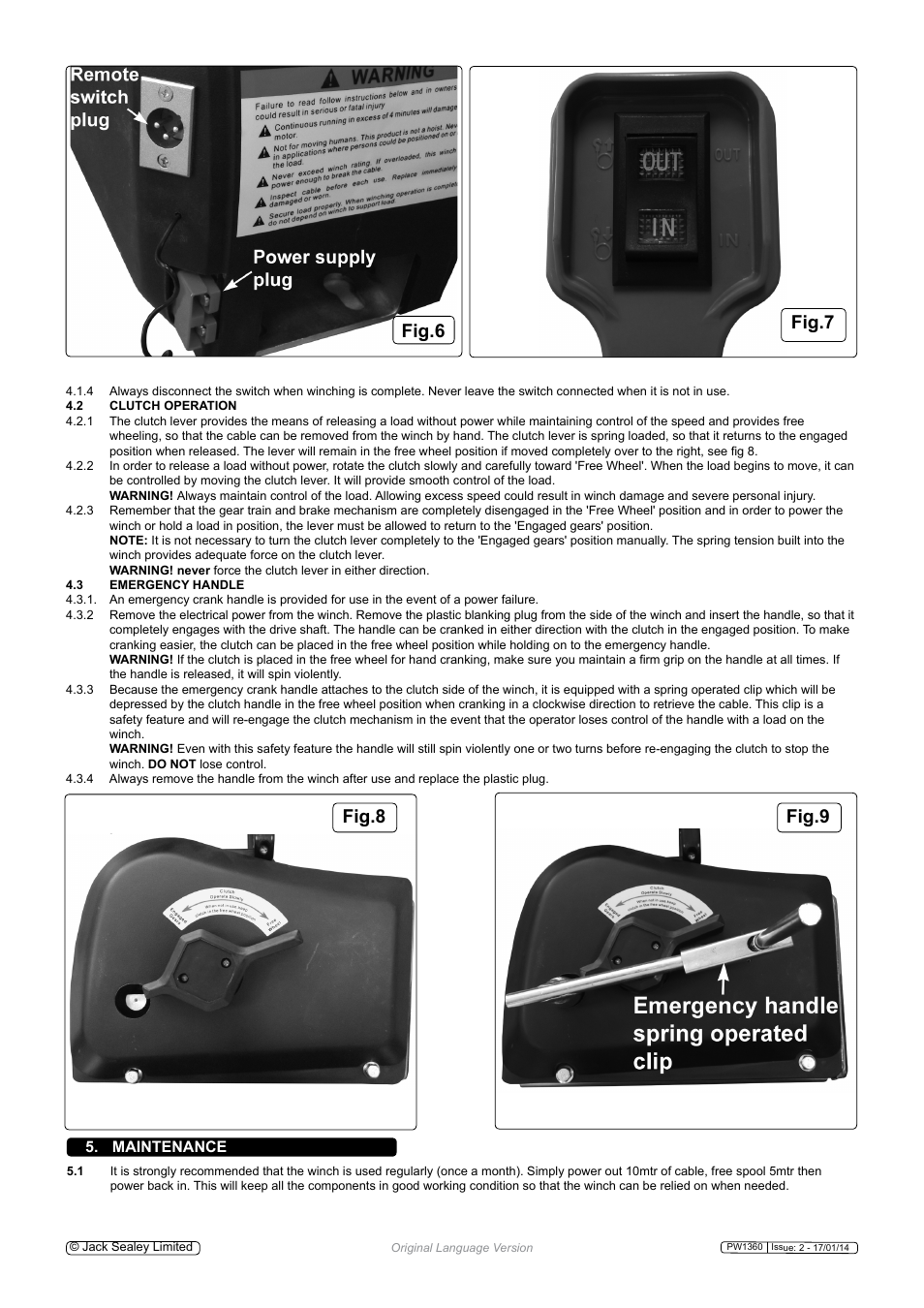 Fig.8, Fig.6 fig.9, Fig.7 | Maintenance | Sealey PW1360 User Manual | Page 4 / 5