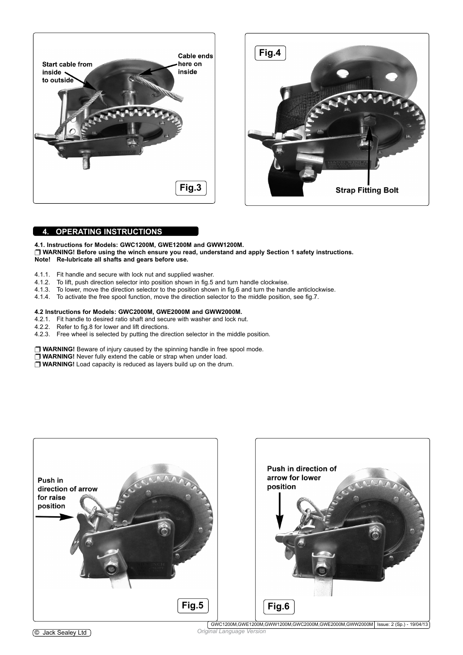 Fig.4 fig.3 fig.6 fig.5 | Sealey GWC1200M User Manual | Page 3 / 4