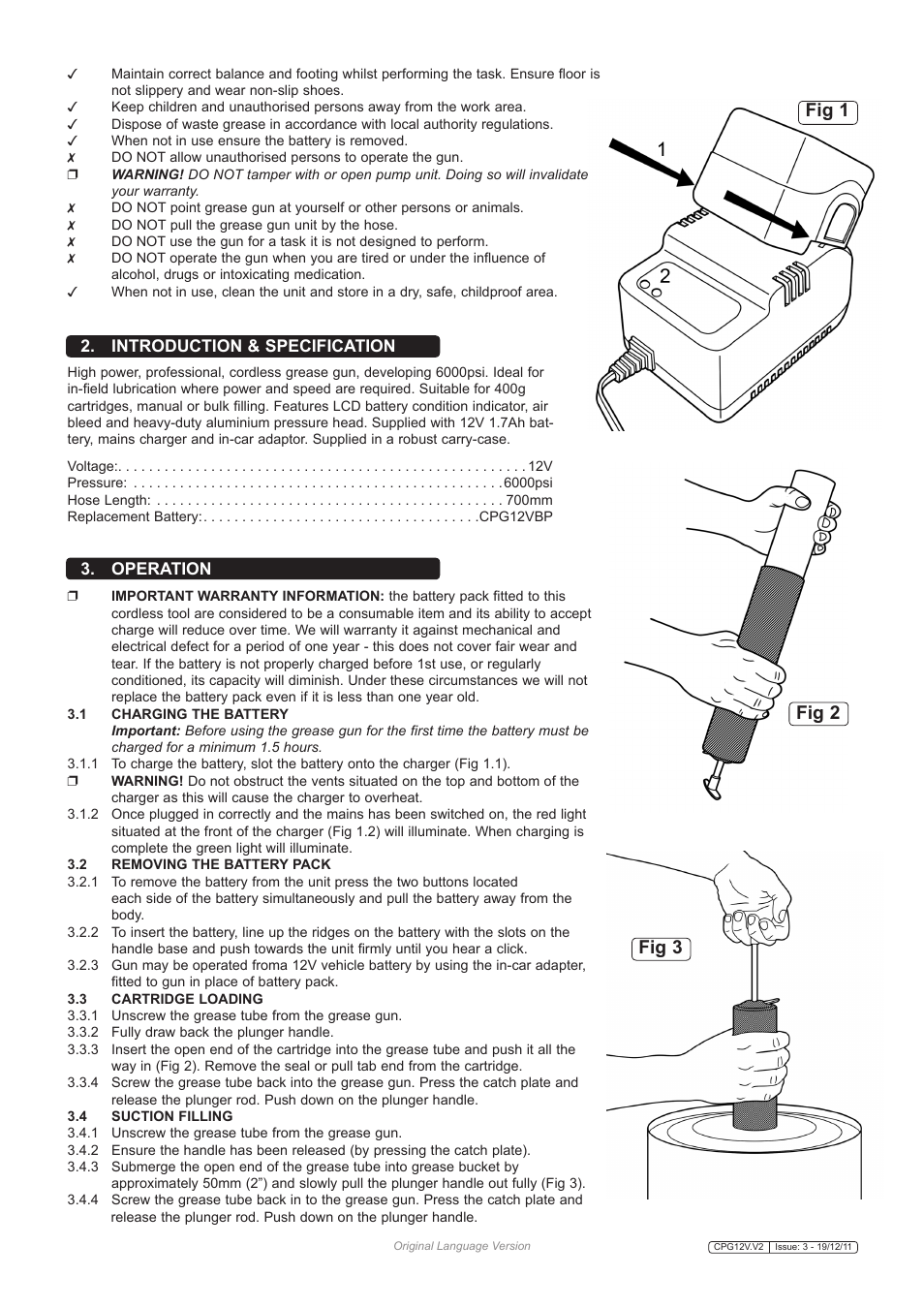 Fig 1 fig 3 fig 2 | Sealey CPG12V User Manual | Page 2 / 3