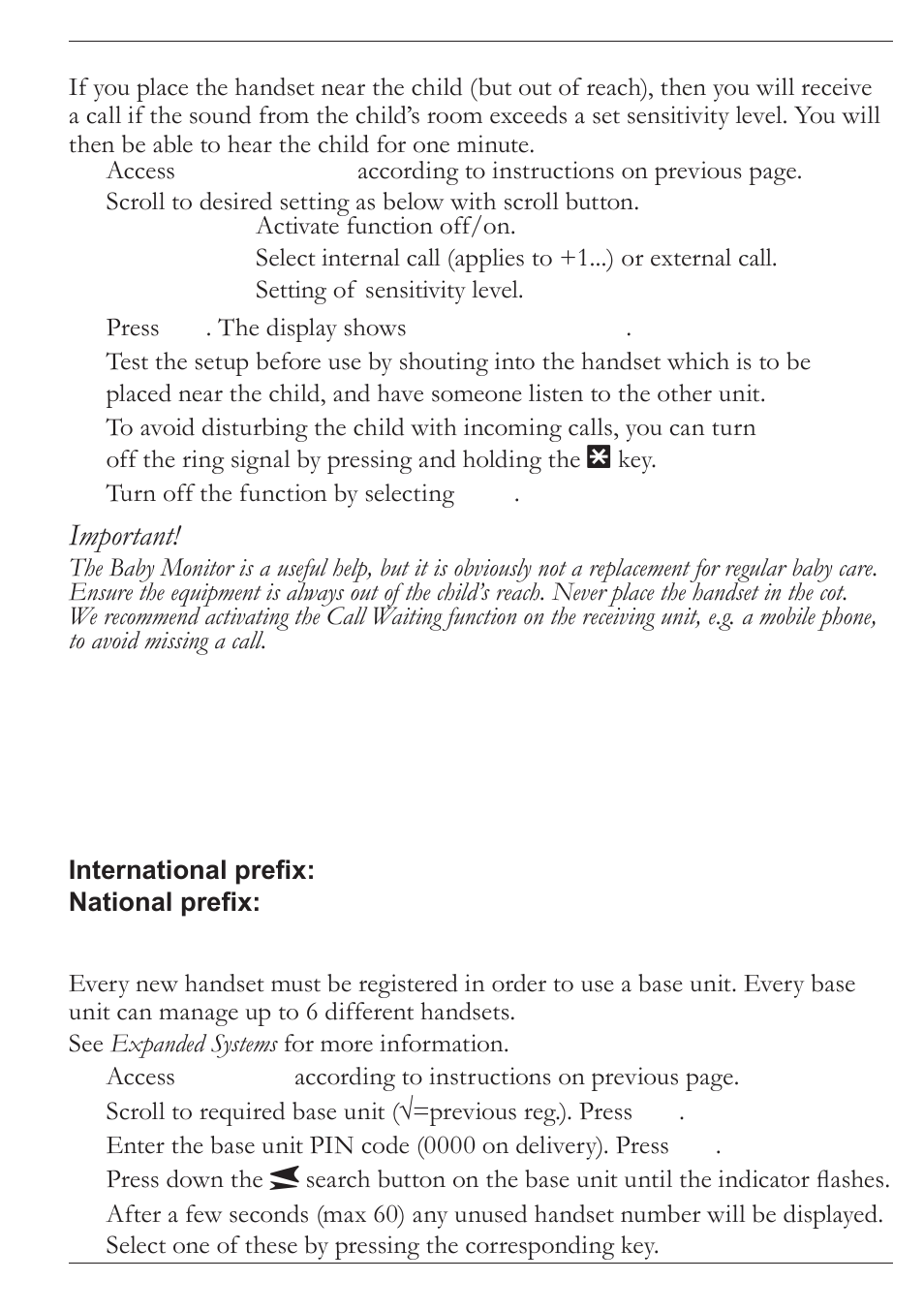 Important | Doro MOVEEASY 316 User Manual | Page 38 / 88