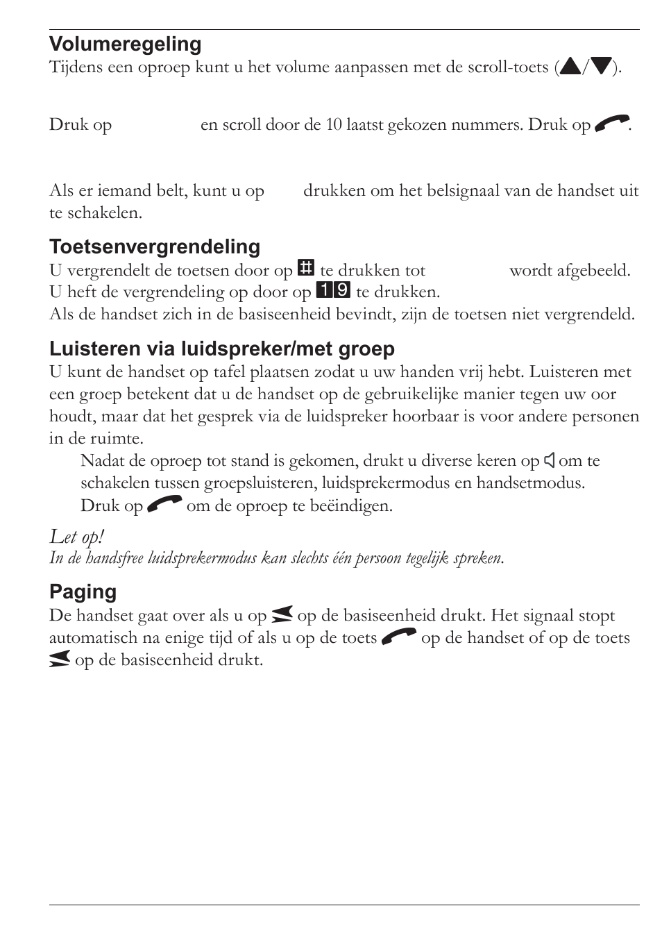 Let op | Doro MOVEEASY 316 User Manual | Page 51 / 88