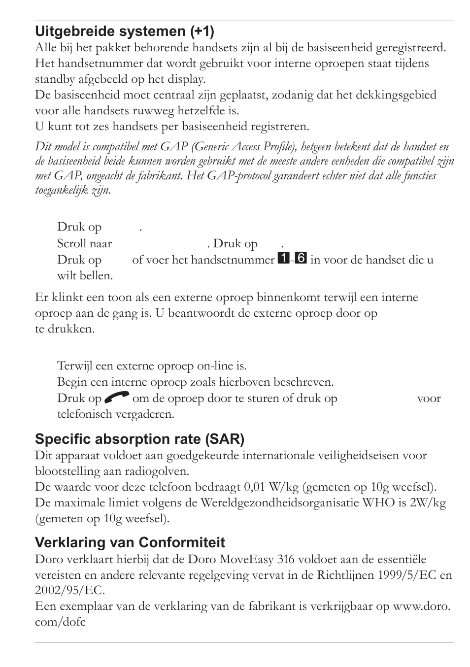 Doro MOVEEASY 316 User Manual | Page 63 / 88