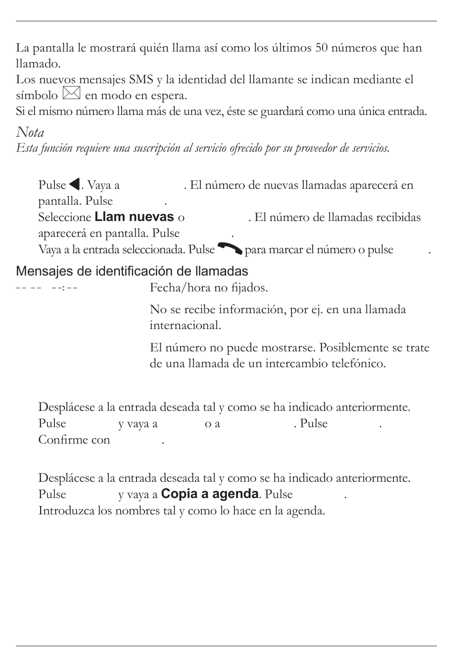 Nota | Doro MOVEEASY 316 User Manual | Page 73 / 88