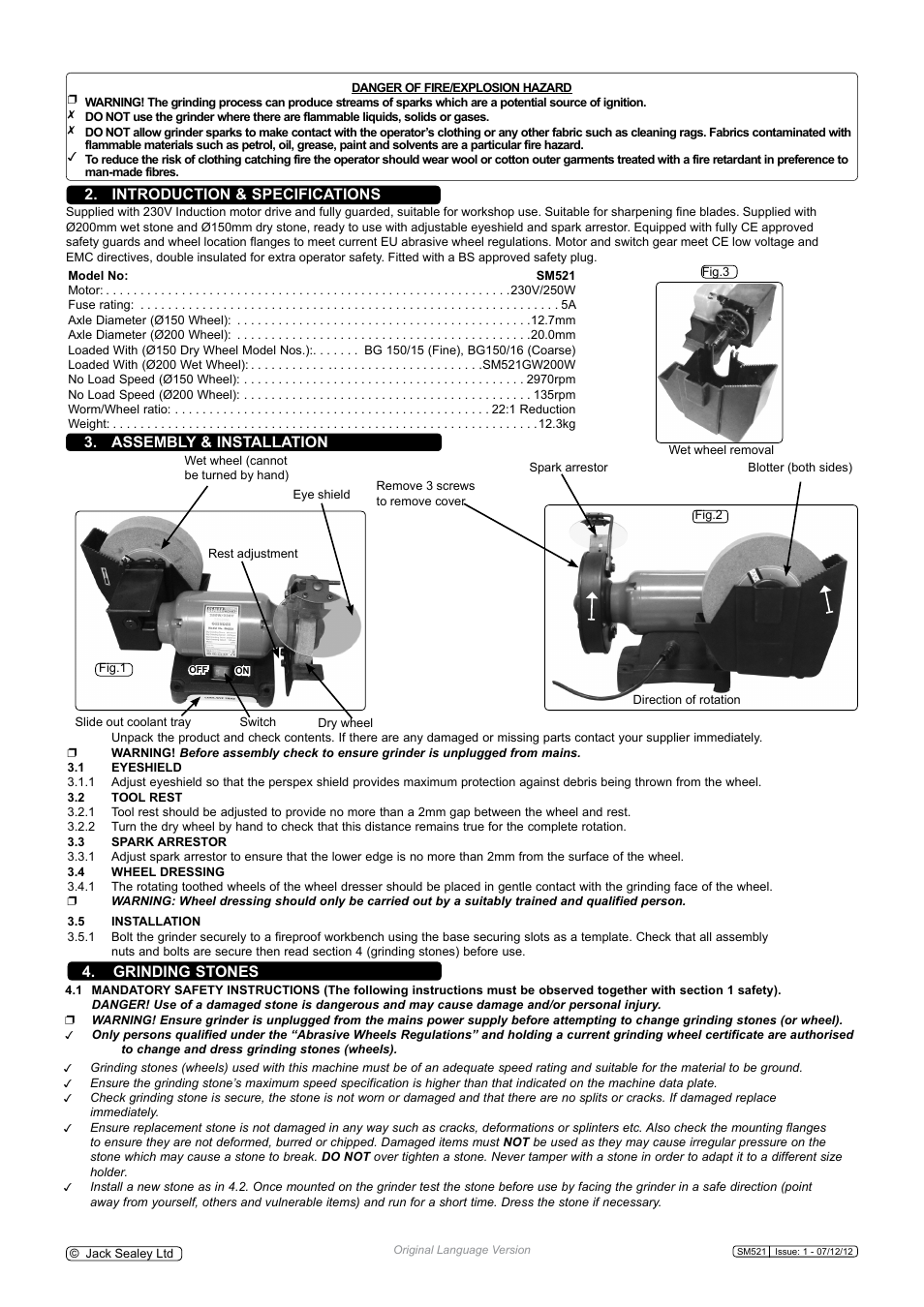 Sealey SM521 User Manual | Page 2 / 3