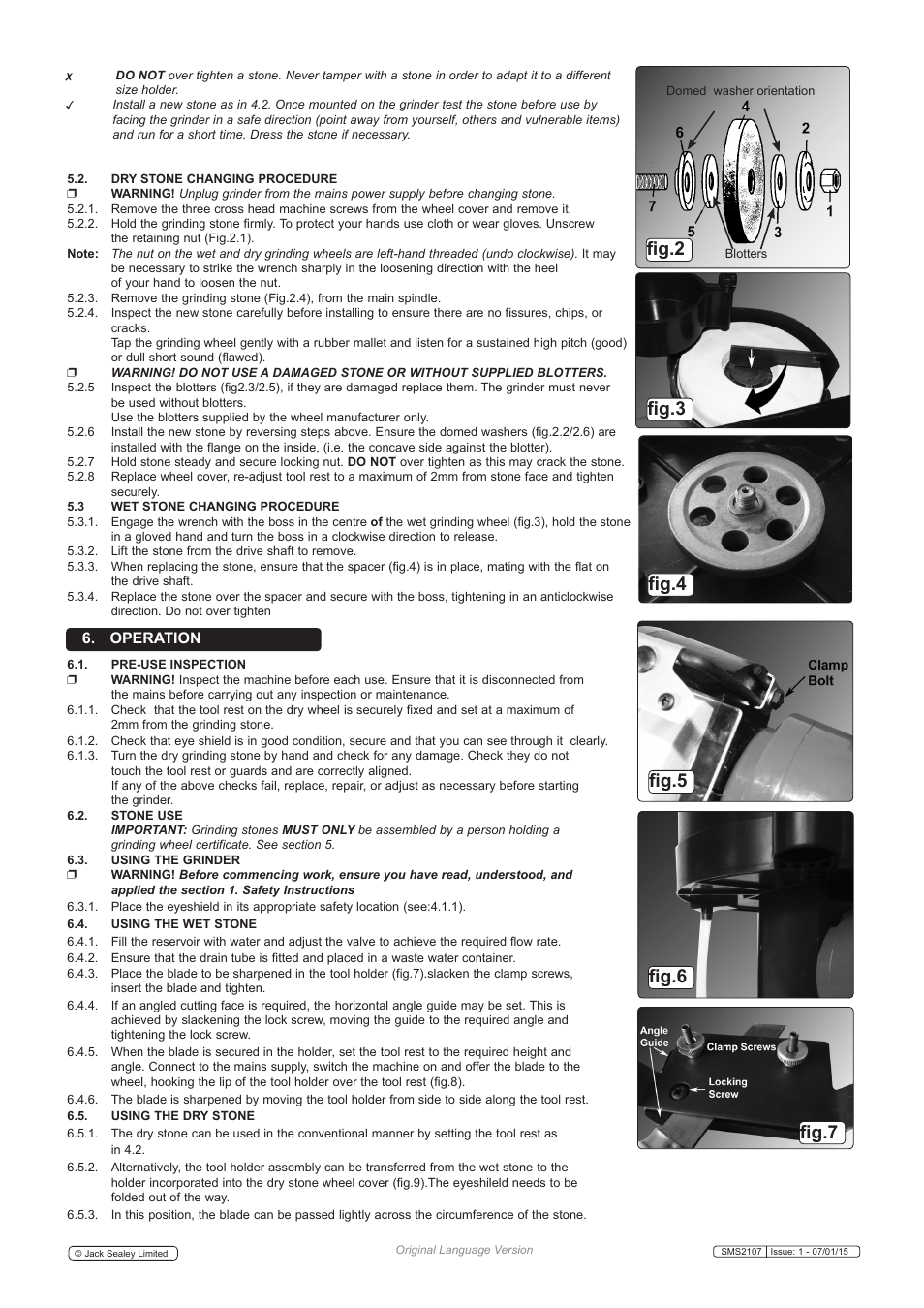 Fig.2, Fig.3 fig.5 fig.6, Fig.4 fig.7 | Operation | Sealey SMS2107 User Manual | Page 3 / 4