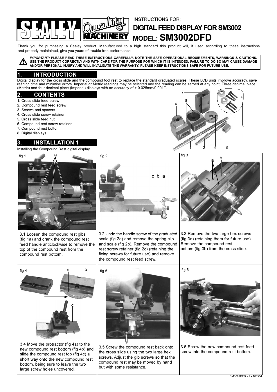 Sealey SM3002DFD User Manual | 4 pages