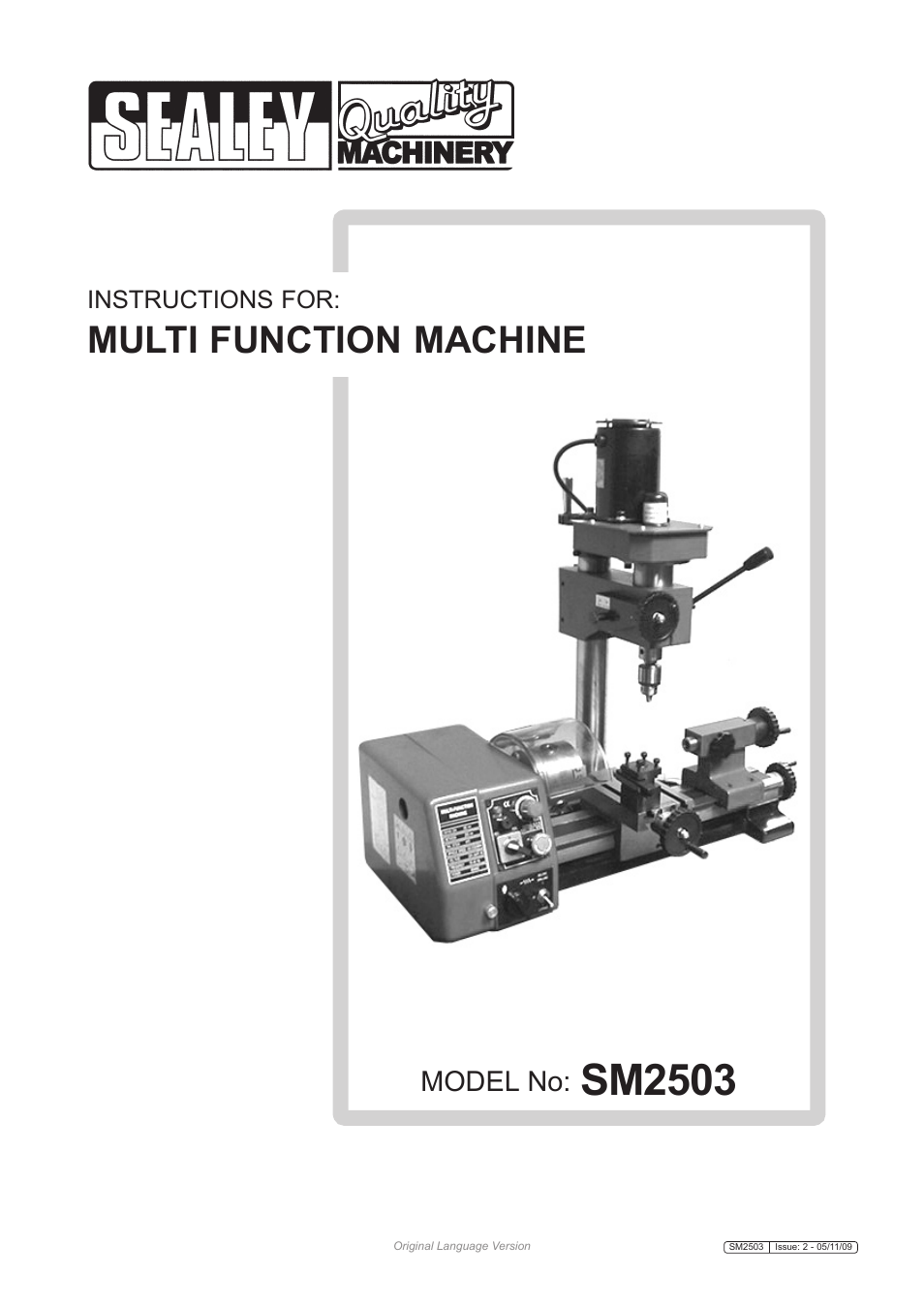 Sealey SM2503 User Manual | 7 pages