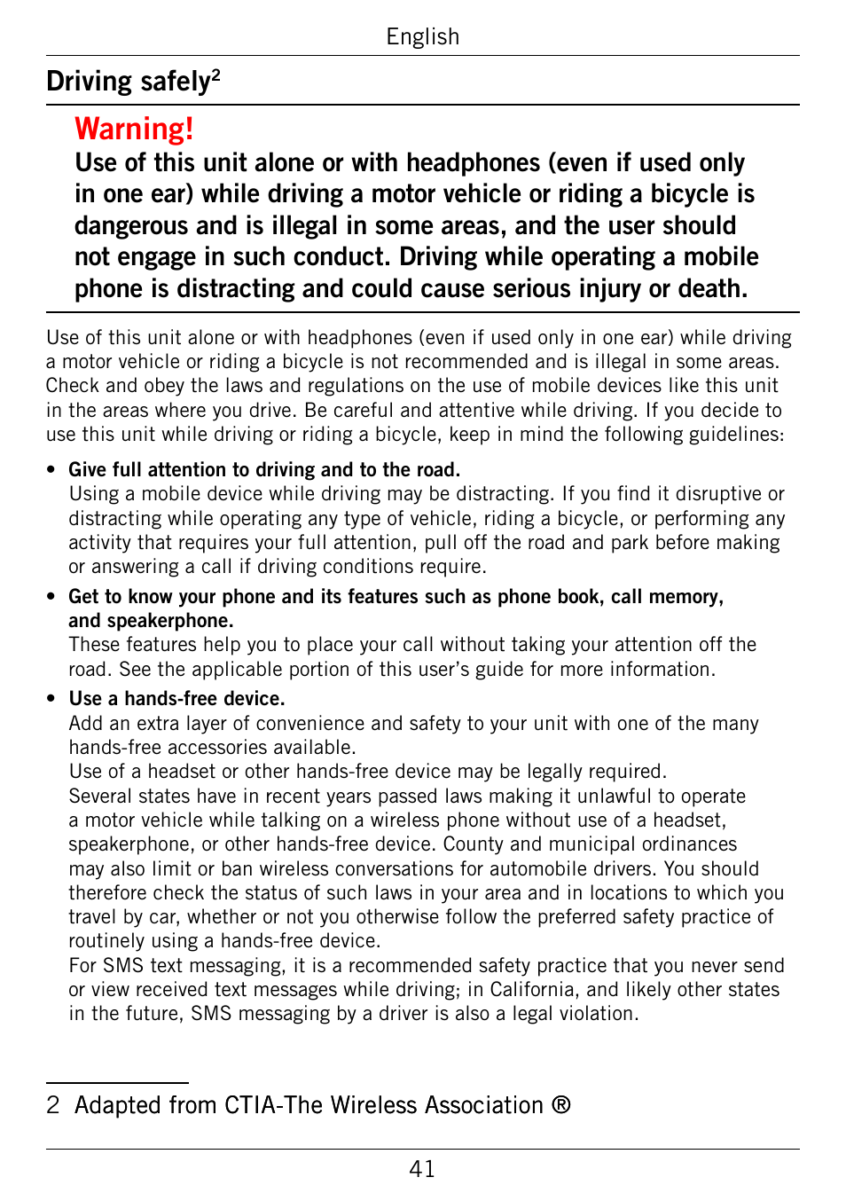Warning, Driving.safely | Doro 345GSM User Manual | Page 44 / 100