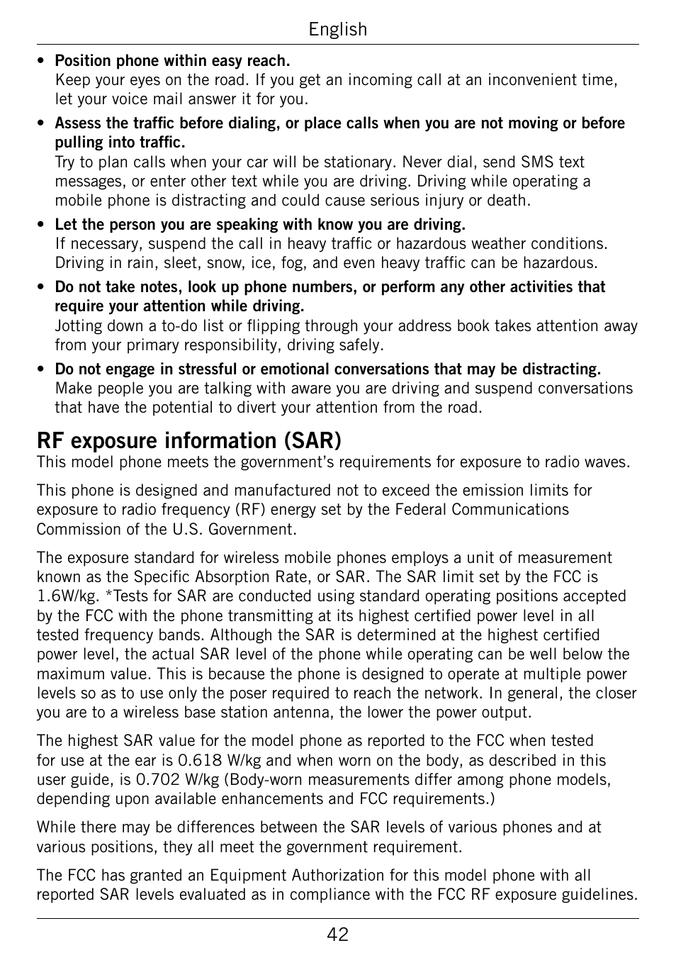 Rf exposure information (sar) | Doro 345GSM User Manual | Page 45 / 100