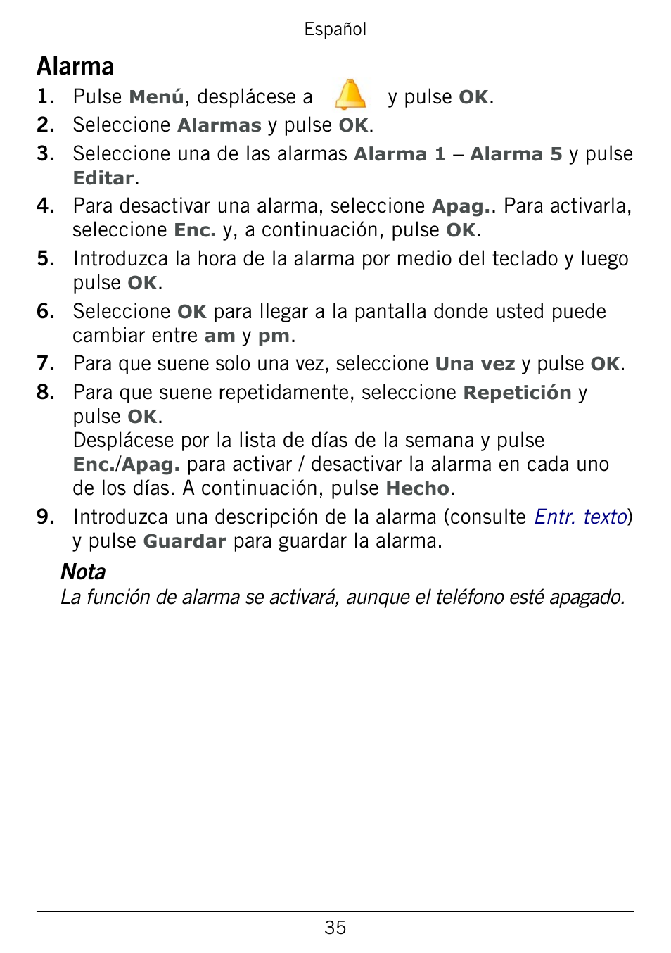 Alarma | Doro 345GSM User Manual | Page 85 / 100