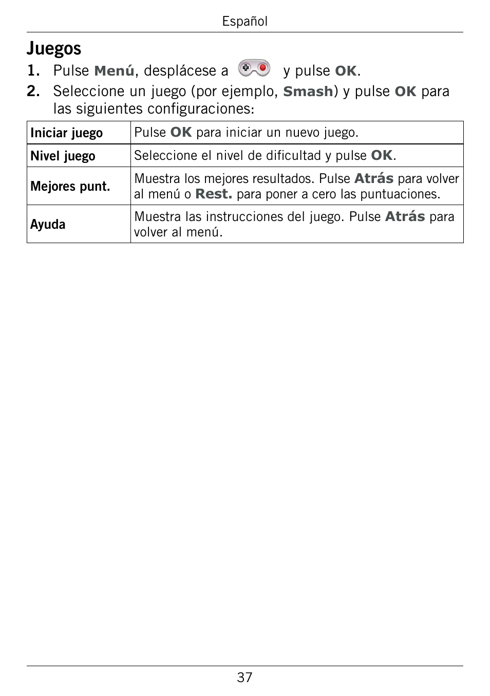 Juegos | Doro 345GSM User Manual | Page 87 / 100