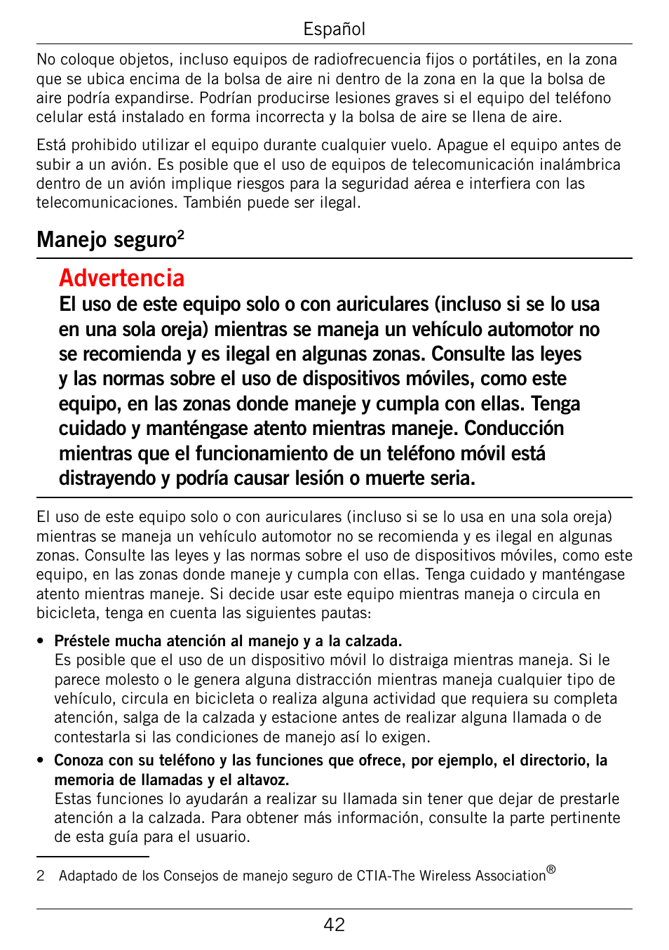 Advertencia, Manejo.seguro | Doro 345GSM User Manual | Page 92 / 100