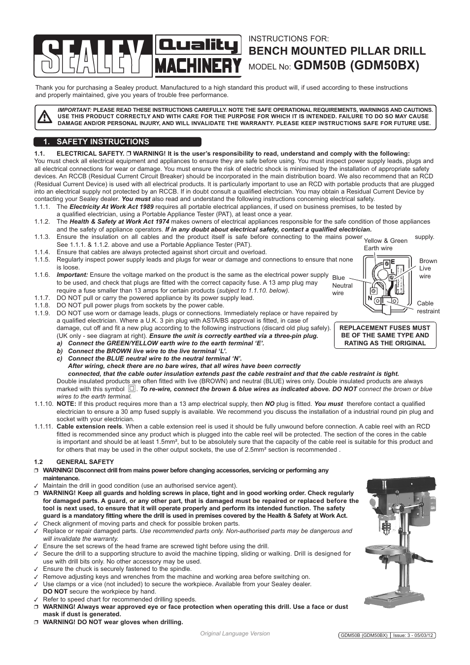 Sealey GDM50B User Manual | 4 pages