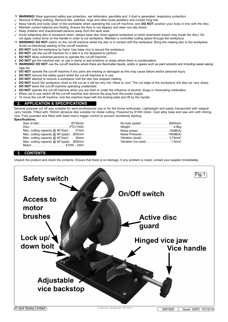 Sealey SM150D User Manual | Page 2 / 4