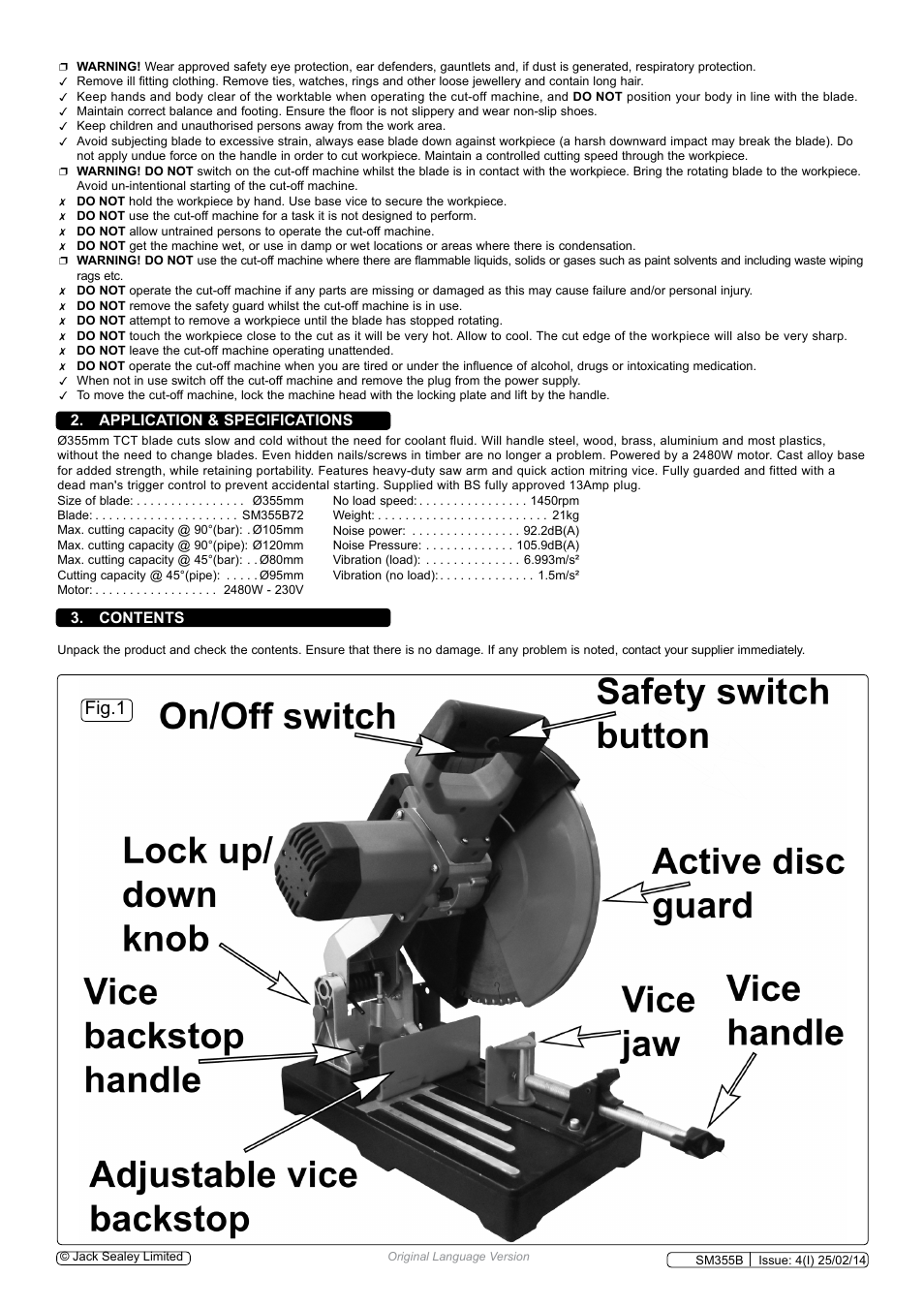 Sealey SM355B User Manual | Page 2 / 4