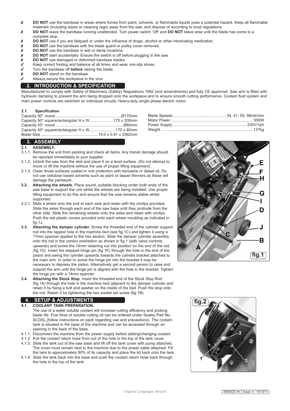 Fig.1, Fig.2 | Sealey SM35CE User Manual | Page 2 / 7