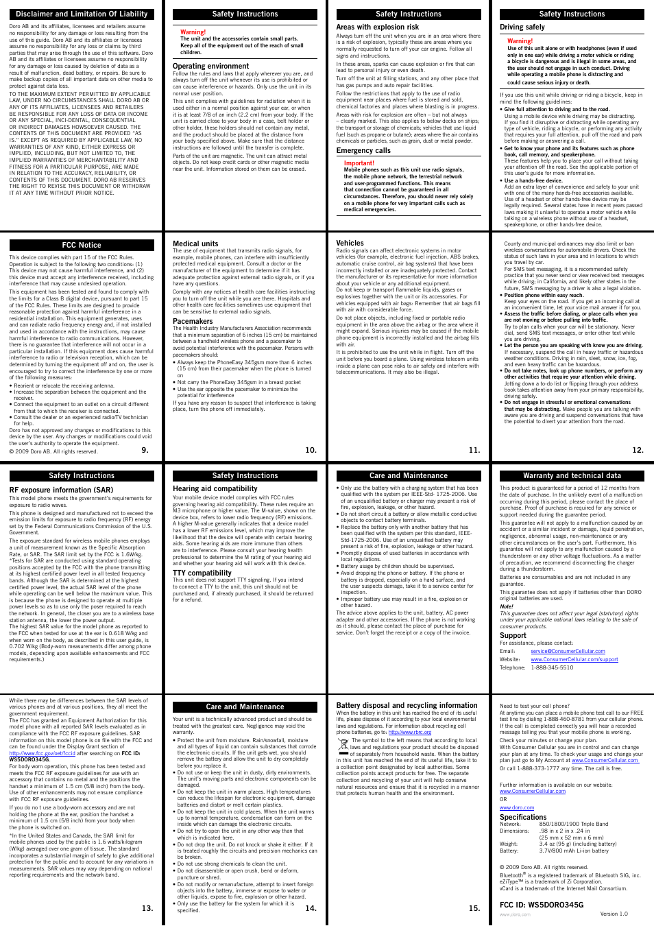 Doro PHONEEASY 345GSM User Manual | Page 2 / 2