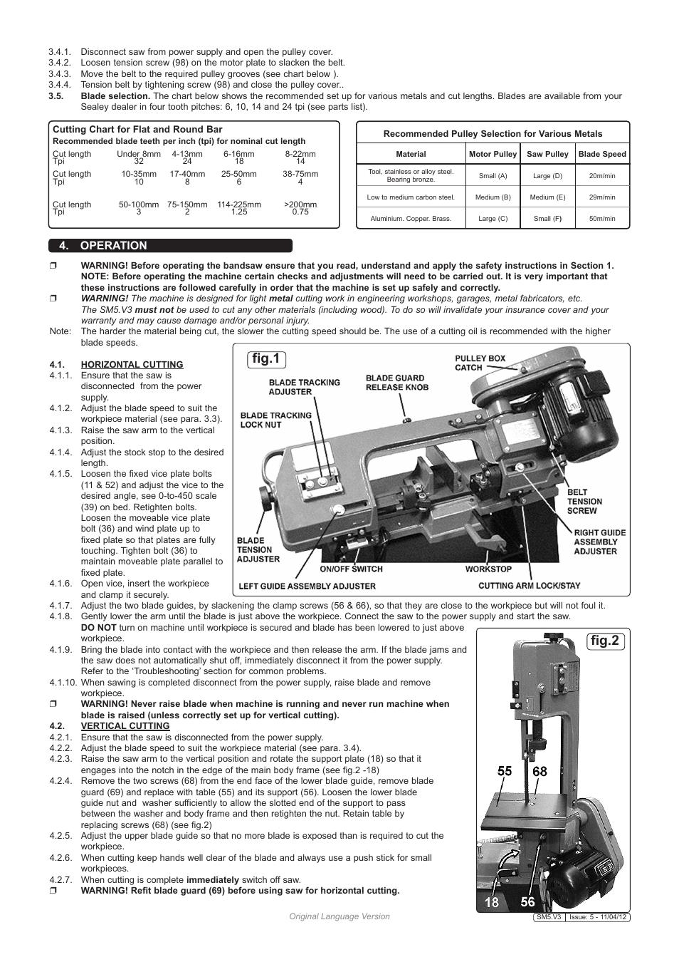 Fig.1 fig.2, Operation | Sealey SM5 User Manual | Page 3 / 5