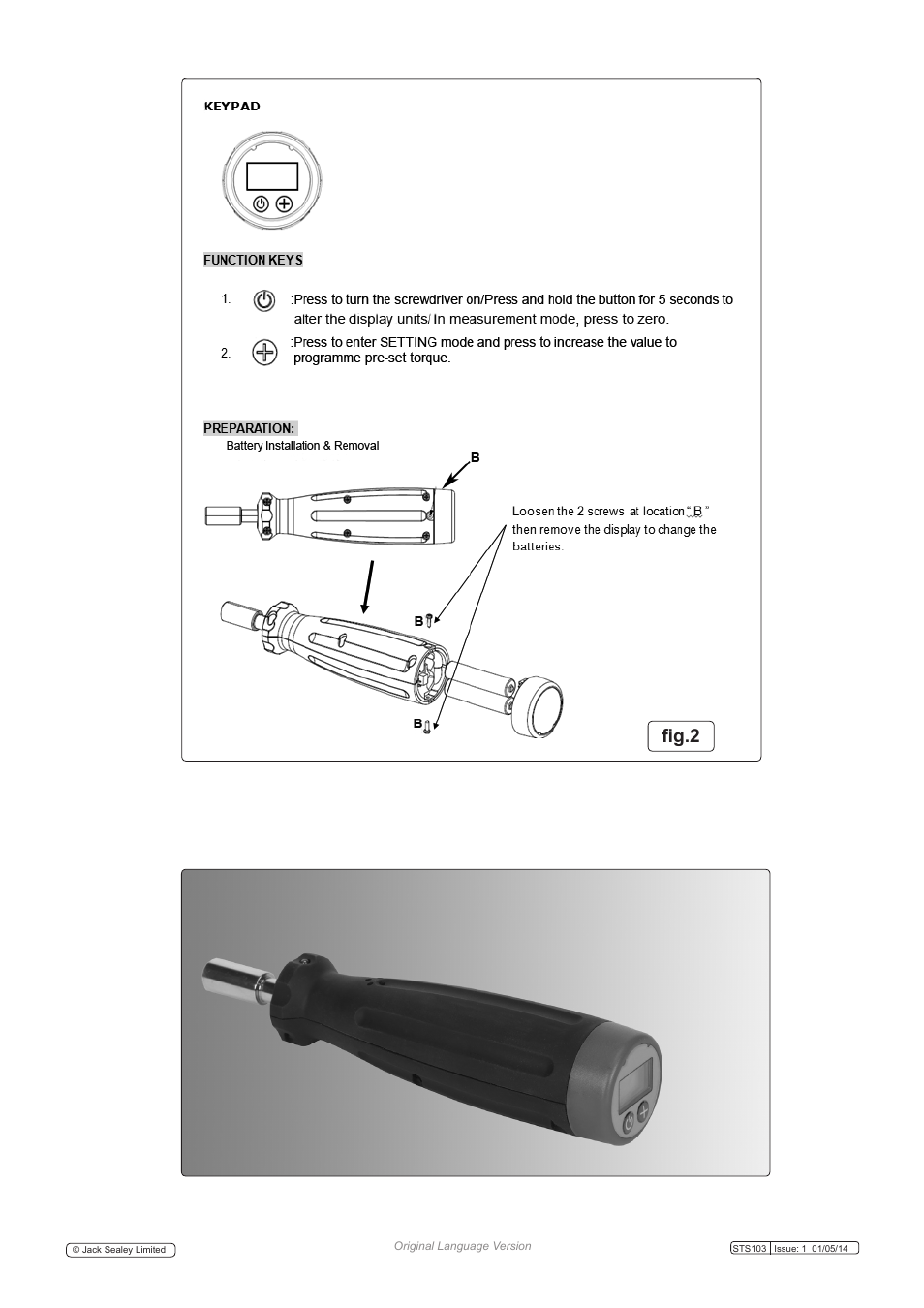 Fig.2 | Sealey STS103 User Manual | Page 2 / 3