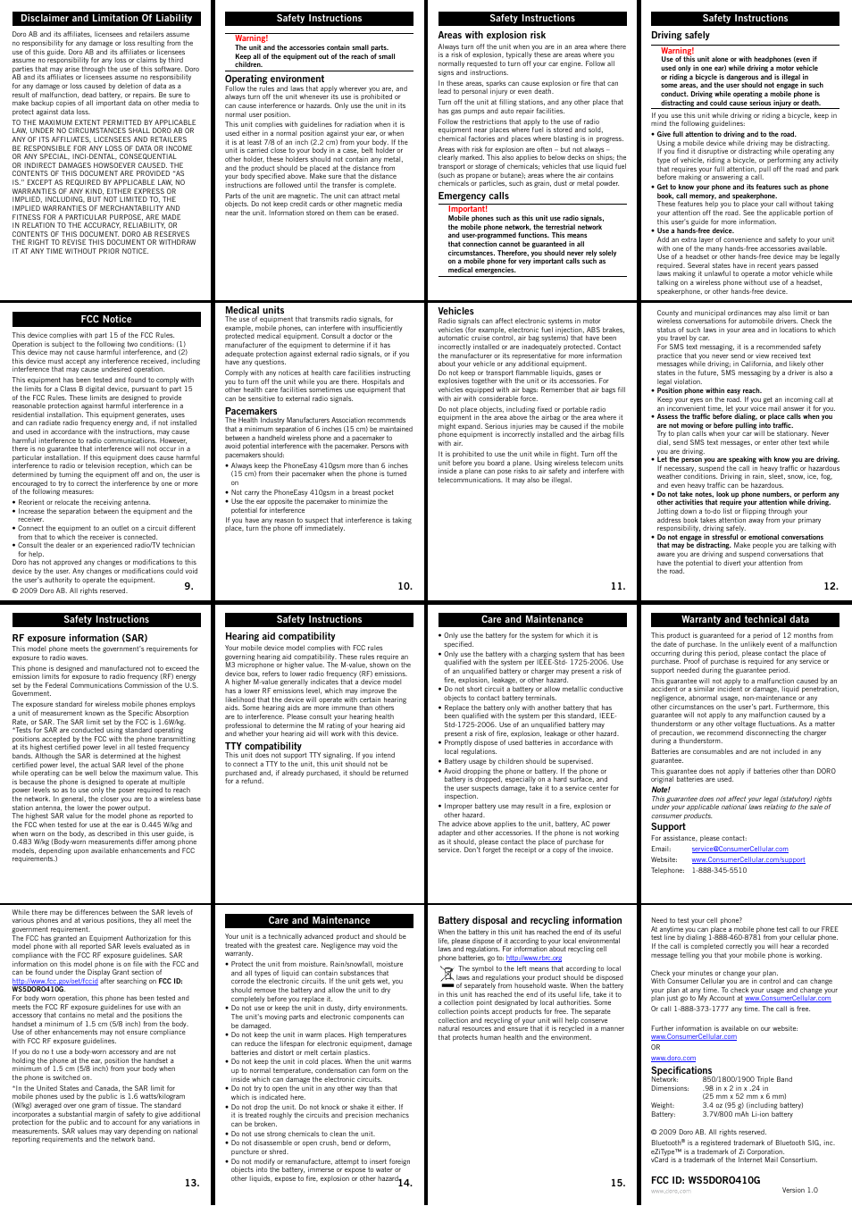 Doro PHONEEASY 410GSM User Manual | Page 2 / 2