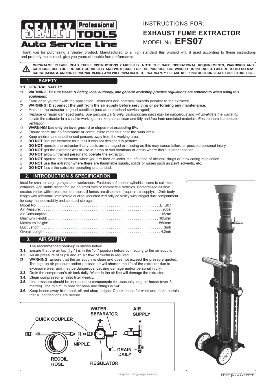 Sealey EFS07 User Manual | 2 pages