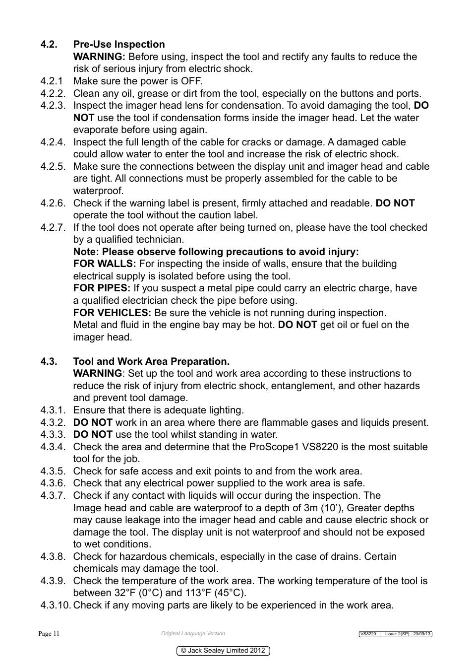 Sealey VS8220 User Manual | Page 11 / 21