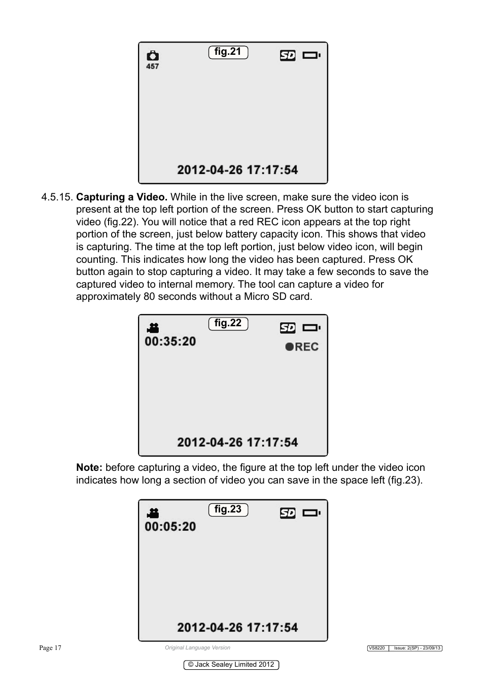 Sealey VS8220 User Manual | Page 17 / 21