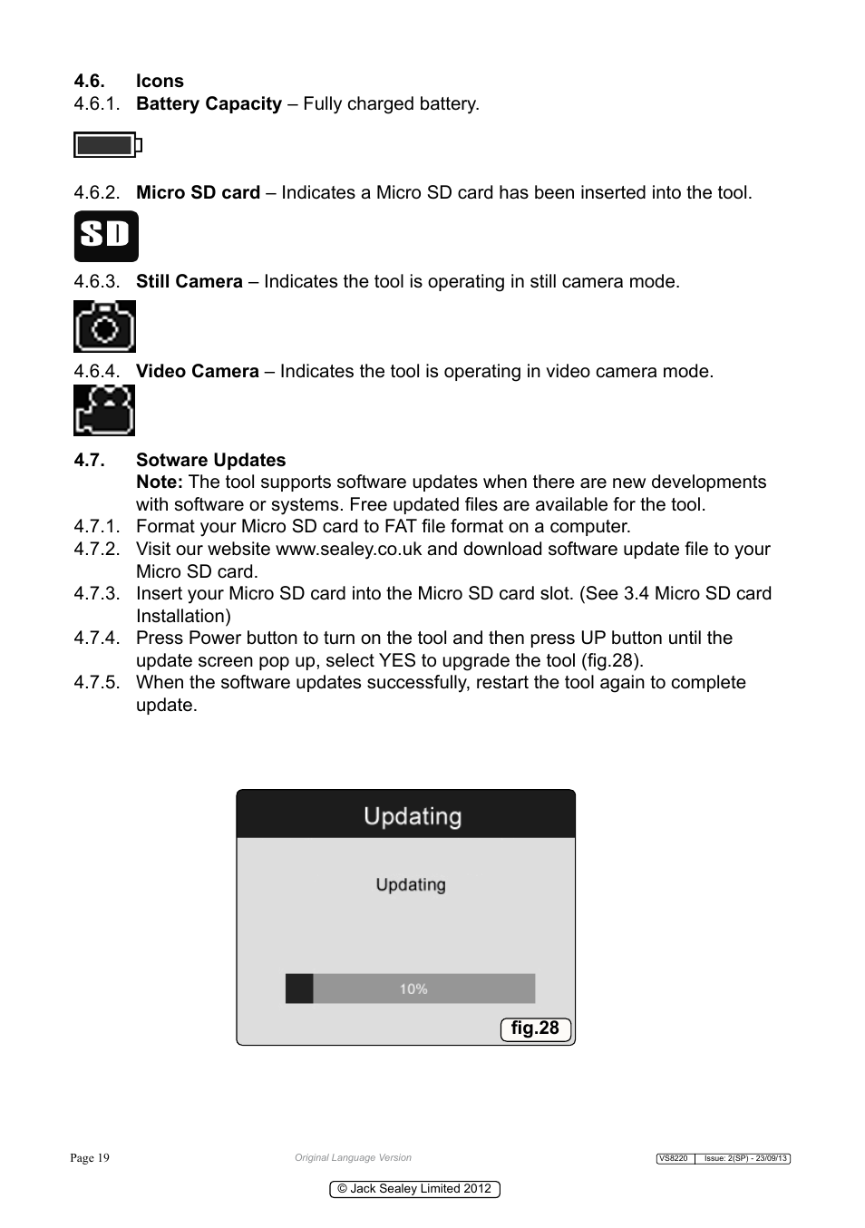 Sealey VS8220 User Manual | Page 19 / 21