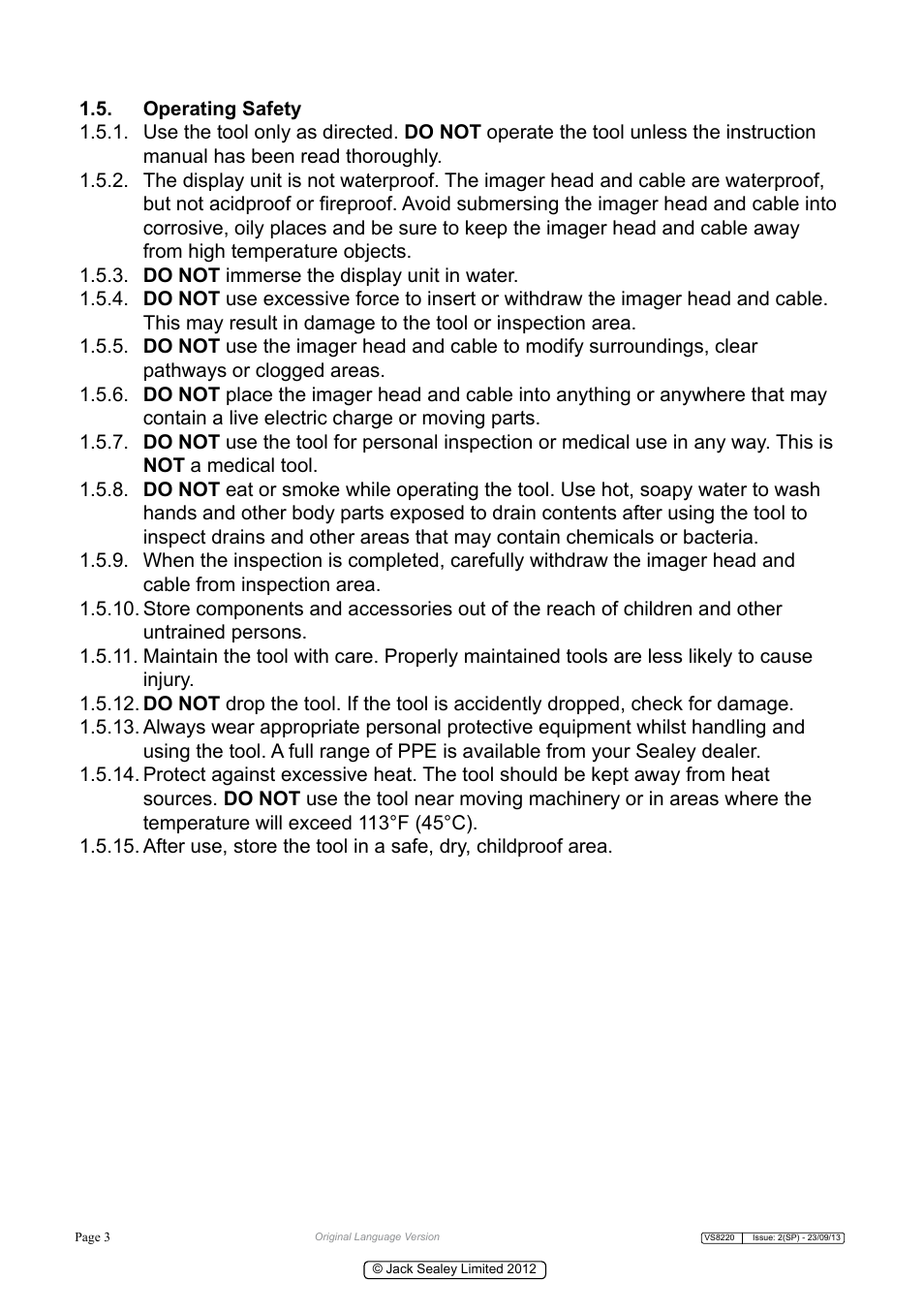 Sealey VS8220 User Manual | Page 3 / 21