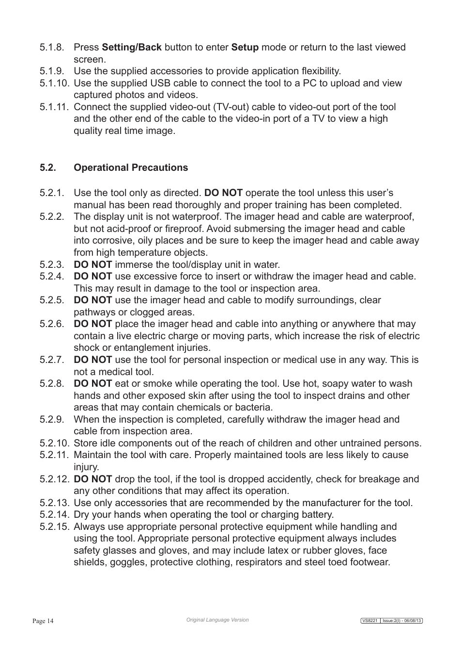 Sealey VS8221 User Manual | Page 14 / 29