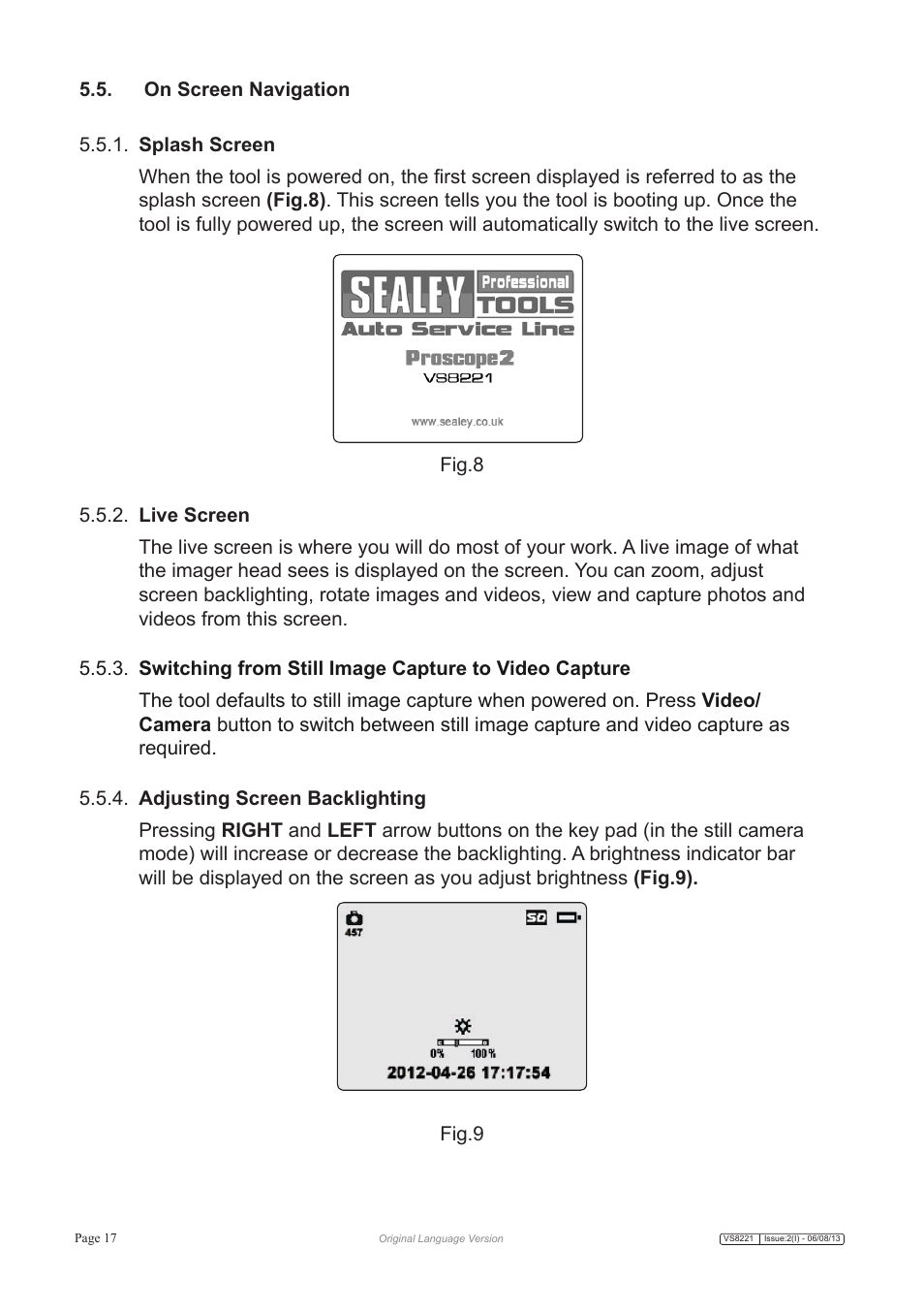 Sealey VS8221 User Manual | Page 17 / 29