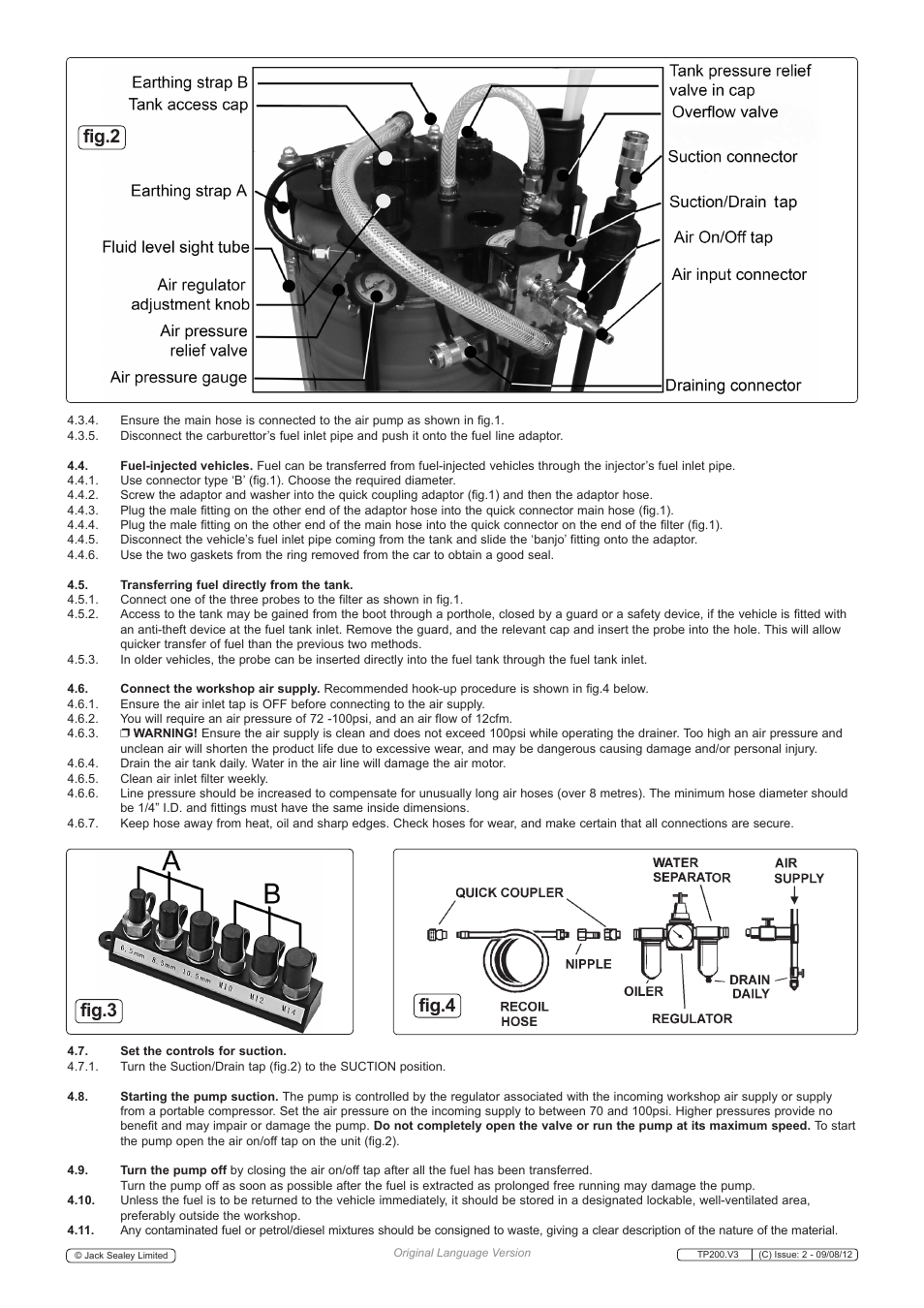 Fig.3 fig.4 fig.2 | Sealey TP200 User Manual | Page 3 / 4