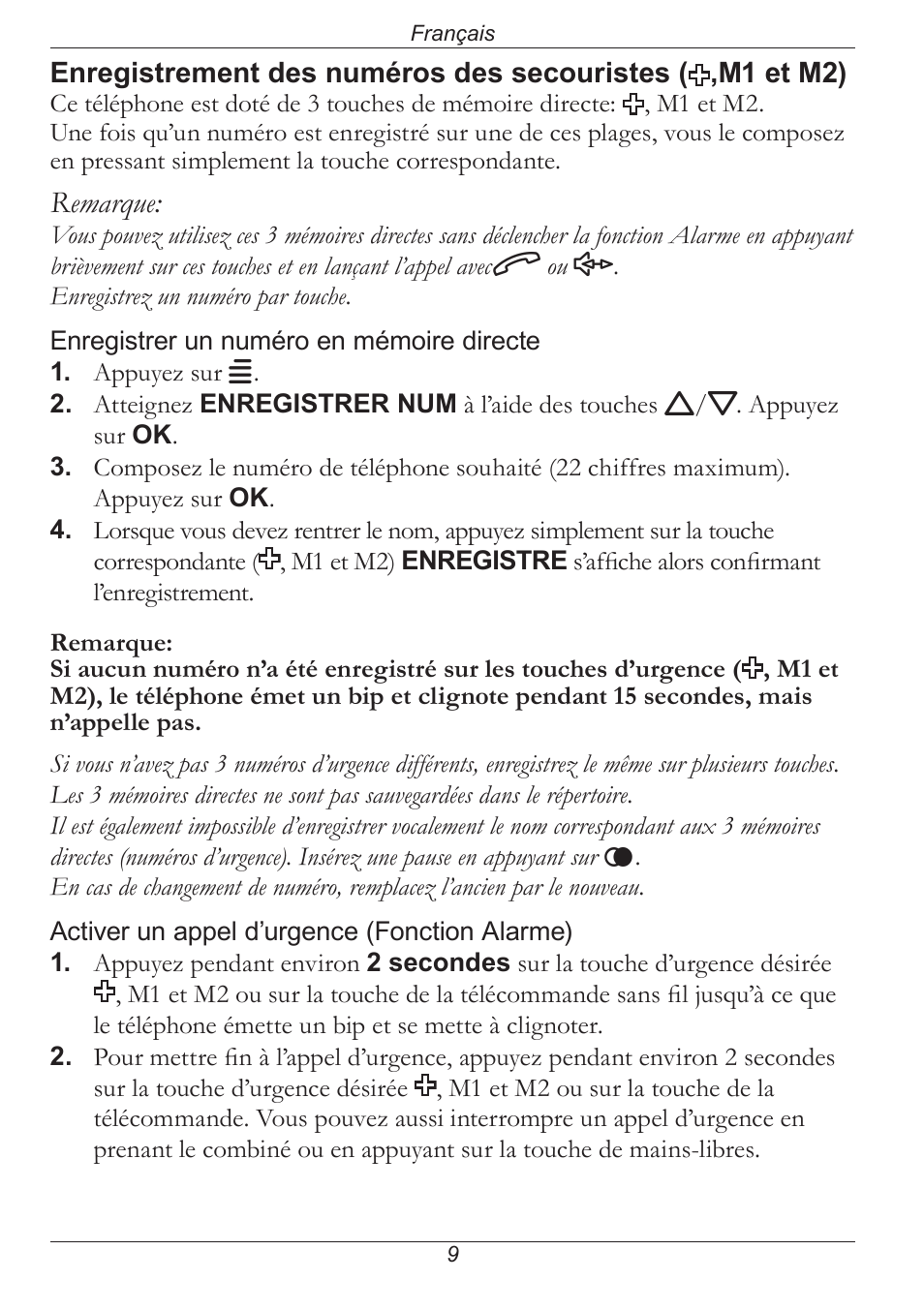 Remarque | Doro PHONE 314C User Manual | Page 28 / 96