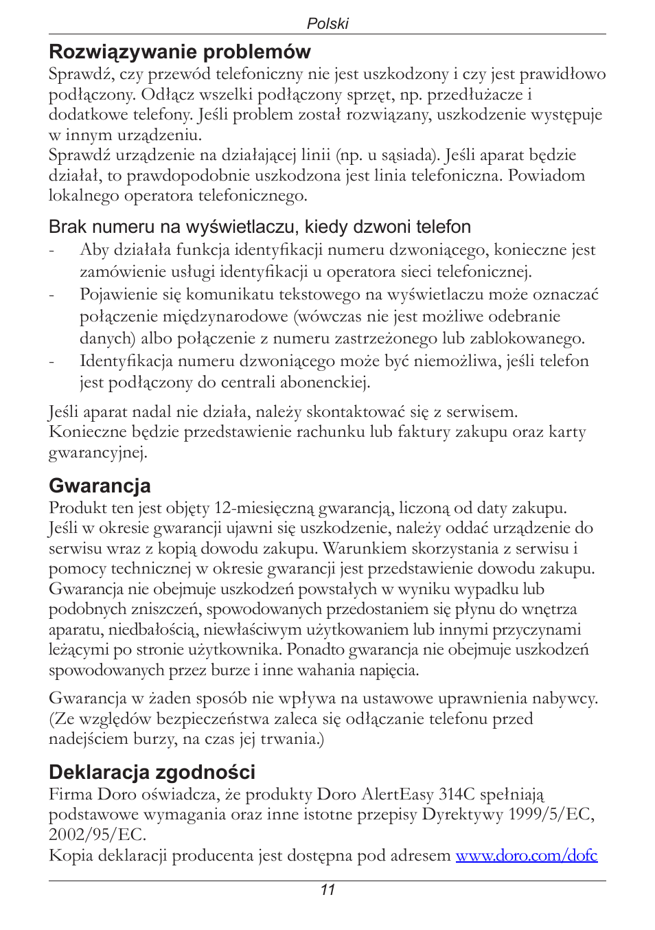 Doro PHONE 314C User Manual | Page 90 / 96