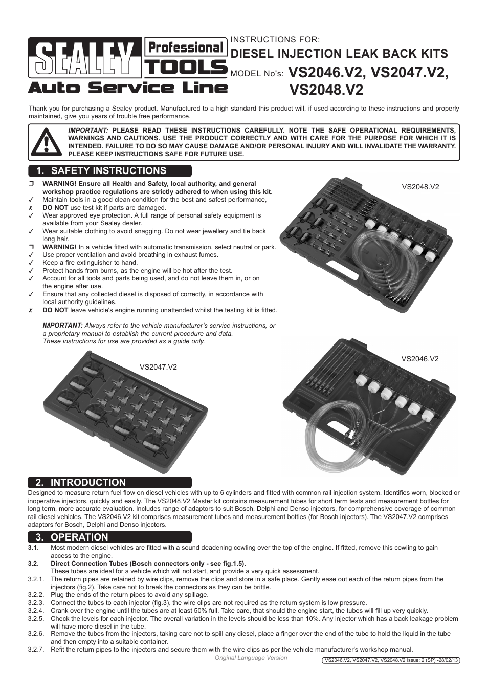 Sealey VS2046 User Manual | 2 pages