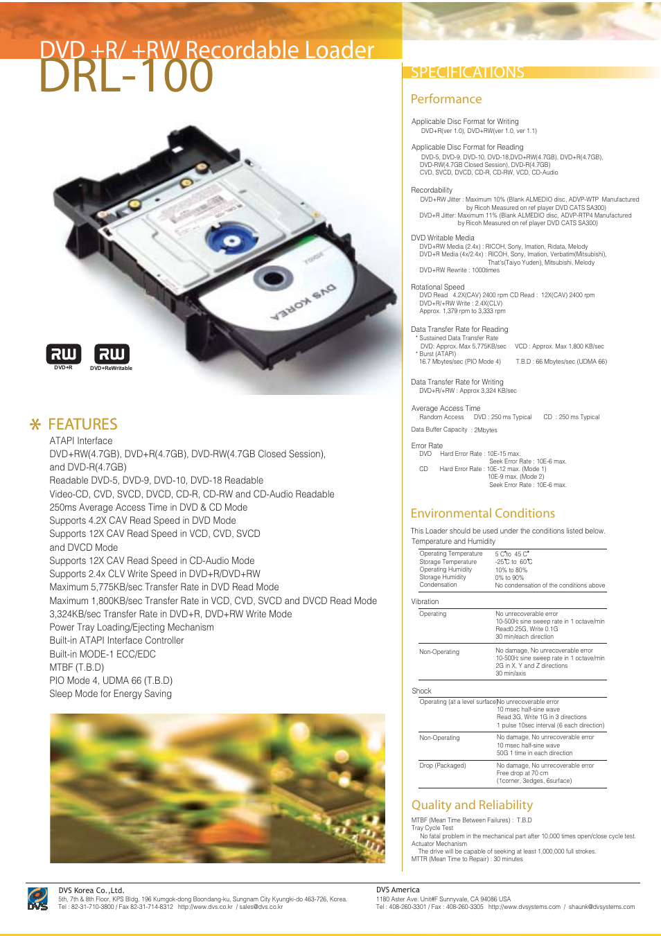 DVS DRL-100 User Manual | 1 page